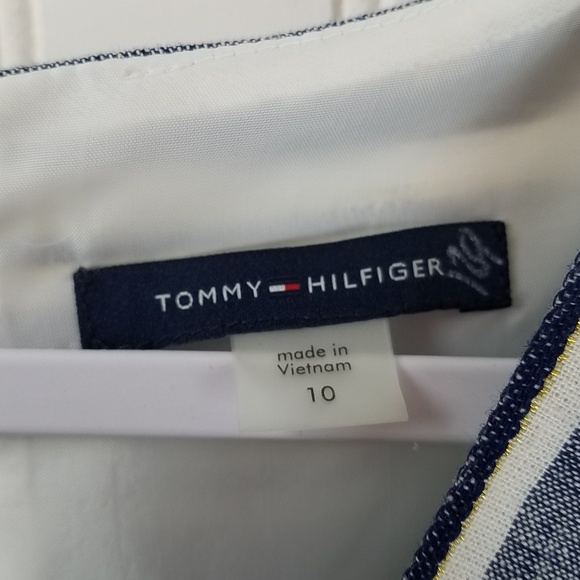 Tommy Hilfiger Chambray Linen Metallic Fit N Flare - Picture 6 of 7